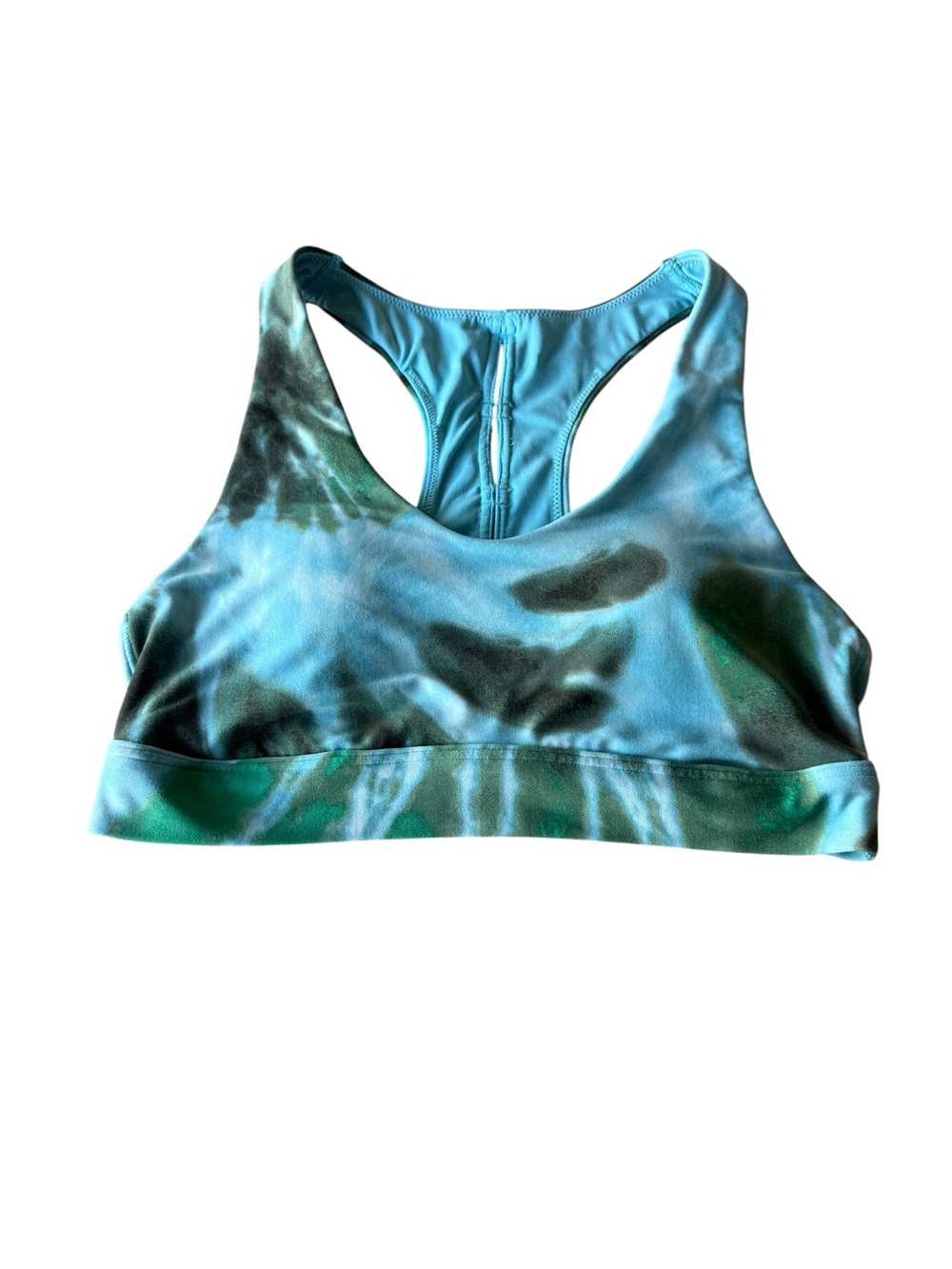 aerie Teal, Blue and Green Tie-Dye Racerback Sports Bra